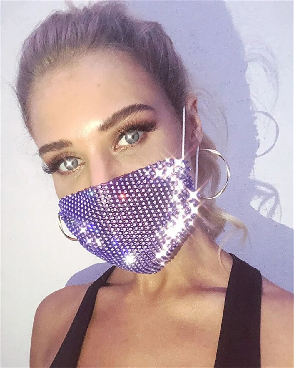 Fashion rhinestone decorative face mask（AE4103）