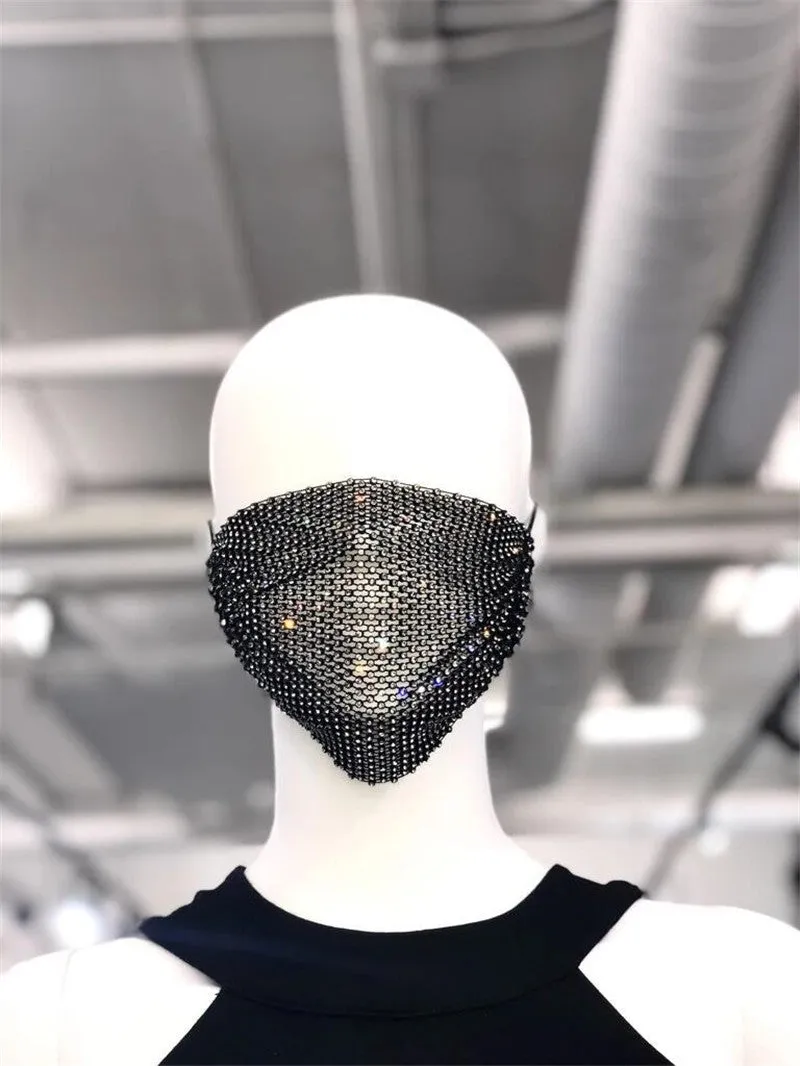 Fashion rhinestone decorative face mask（AE4103）